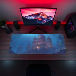 Fantasy Coral Palace MTG Playmat - Glowing Underwater Blue Ocean Castle - Image 5
