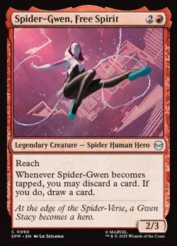 MTG Spider-Man *FOIL* C Spider-Gwen, Free Spirit #0090 - Image 1