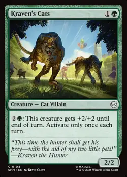 MTG Spider-Man *FOIL* C Kraven's Cats #0104 - Image 1