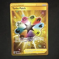 Turbo Patch 200/189 Secret Gold Sword & Shield Darkness Ablaze Holo Pokemon - Image 1