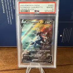 2023 POKEMON SWORD & SHIELD CROWN ZENITH FULL ART/HISUIAN SAMUROTT V PSA 10 - Image 1
