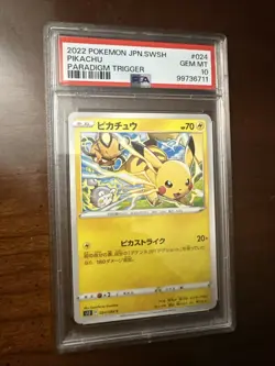 PSA 10 Pikachu C Pikastrike S12 Paradigm Trigger 024/098 Sword & Shield Pokemon - Image 1