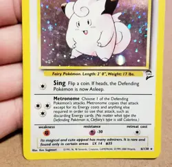 POKEMON TCG CLEFAIRY 6/130 ☆ HOLO RARE BASE SET 2 VINTAGE W/SWIRL 🌀 LP - Image 1