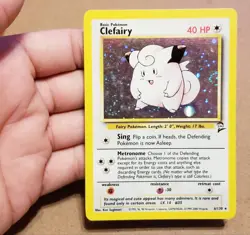 POKEMON TCG CLEFAIRY 6/130 ☆ HOLO RARE BASE SET 2 VINTAGE W/SWIRL 🌀 LP - Image 2