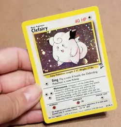 POKEMON TCG CLEFAIRY 6/130 ☆ HOLO RARE BASE SET 2 VINTAGE W/SWIRL 🌀 LP - Image 3