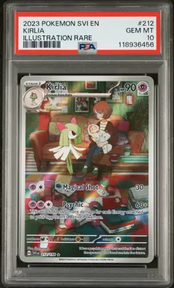 2023 POKEMON SVI EN-SCARLET & VIOLET ILLUSTRATION RARE #212 KIRLIA PSA 10 - Image 1