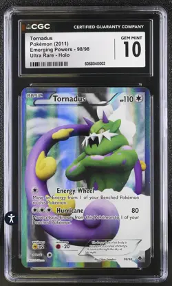 🌪Rare POP 6! CGC 10 GEM Tornadus 98/98 Emerging Powers Holo Pokemon (PSA) - Image 1