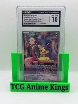 Marnie's Morpeko SVP 206 Black Star Promo Pokemon Scarlet & Violet CGC 10 - Image 1