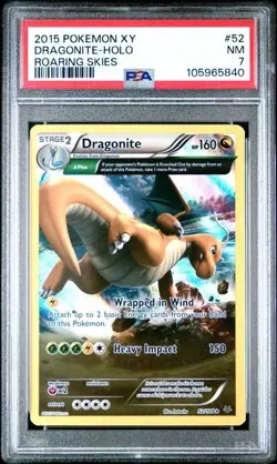 2015 Dragonite 52/108 Pokemon XY Roaring Skies Holo foil rare PSA 7 NM - Image 1