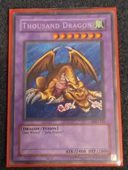 Yugioh Thousand Dragon MRD-143 Foil Holo Rare Card Metal Raiders MP Condition - Image 1