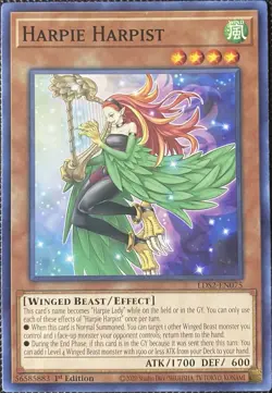 Harpie Harpist LDS2-EN075 Legendary Duelists: Season 2 1st Edition Yugioh Card - Image 1