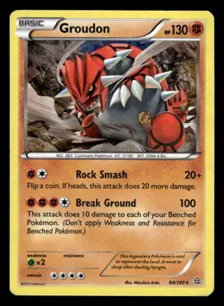 Groudon 84/160 Cracked Ice Holo Rare XY Primal Clash Pokemon Card - Image 1