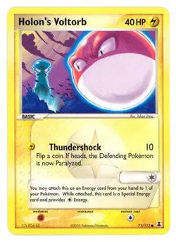 Pokemon EX Delta Species 71/113 Holon's Voltorb Card - Image 1