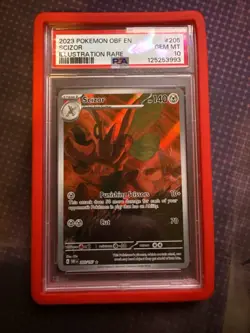 Pokemon 2023 Obsidian Flames Scizor 205/197 IR TCG Holo Card PSA 10 - Image 1