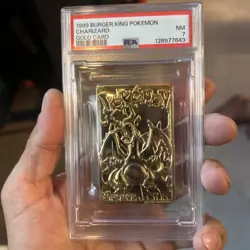 1999 Pokemon Burger King 23 K Gold Plated Charizard Card PSA 7 - Image 1