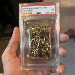 1999 Pokemon Burger King 23 K Gold Plated Charizard Card PSA 7 - Image 2