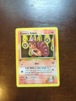Blaine's Vulpix 66/132 1st Edition NM Gym Challenge Non-Holo Pokemon Card - Image 1