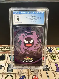 CGC 9 Gastly #92 SILVER FOIL Topps Series 2 Pokemon Card 277 - Image 1