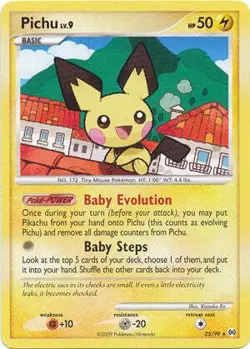 Pokemon Platinum Arceus 25/99 Card Rare Pichu - Image 1
