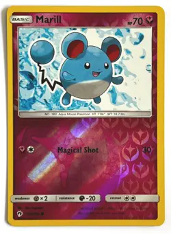 Marill Reverse Holo 135/214 Pokemon Card 2018 Lost Thunder LP - Image 1