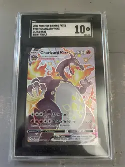 Pokemon Shining Fates Charizard Card VMAX SV107 Shiny SGC 10 GM Gem Mint PSA - Image 1