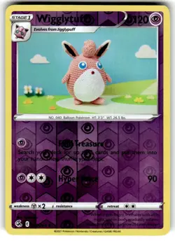 Wigglytuff 111/264 YARN Pokemon TCG Card Fusion Strike Reverse Holo (Near Mint) - Image 1