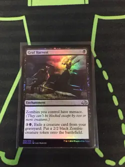 MTG Magic The Gathering Graf Harvest Foil Zombie Enchantment Black Commander - Image 1