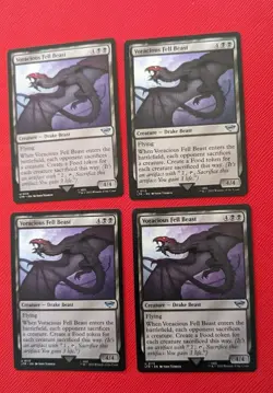 MTG 4 x Lord Of The Rings Uncommon VORACIOUS FELL BEAST NM - Image 1