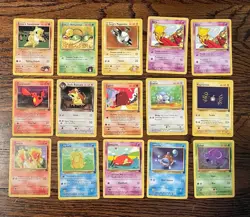 Pokemon TCG 1999-2000 - Gym Heroes/Team Rocket LOT of 15 Cards - LP - Image 1