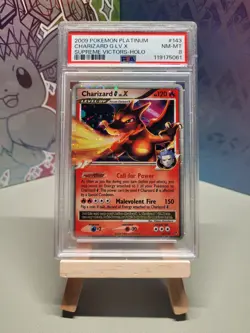 PSA 8 HOLO CHARIZARD G LV.X - SUPREME VICTORS #143 2009 POKEMON PLATINUM - Image 1