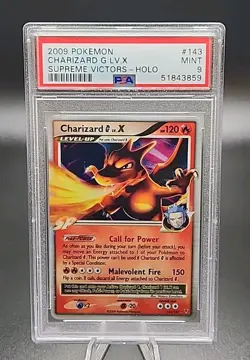 PSA 9 Mint 2009 POKEMON PLATINUM SUPREME VICTORS #143 CHARIZARD G LV.X HOLO - Image 1