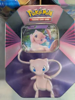 Pokemon- 3 Tin Set V Forces Mew V, Galarian Slowbro V, Lucario V- 2021 Sealed - Image 4