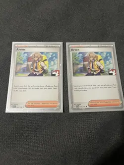 Pokemon TCG X2 Arven Trainer Card 166/198 Player Pack Stamped Combo Holo - Image 1