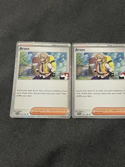 Pokemon TCG X2 Arven Trainer Card 166/198 Player Pack Stamped Combo Holo - Image 2