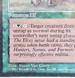 Vintage MTG Magic The Gathering Card Elvish Hunter Signed Susan Van Camp 1994 - Image 2