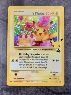 Pokemon TCG Birthday Pikachu Celebrations Classic Collection Promo Card - Image 1