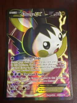 Pokemon XY Base Set Full Art Ultra Rare Card Emolga EX 143/146 LP Condition - Image 1