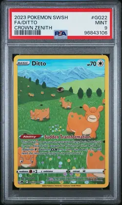 PSA 9 DITTO Galarian Gallery Pokemon Card #GG22 Crown Zenith - Image 1