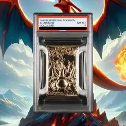 1999 Pokemon Burger King 23 K Gold Plated Charizard Card PSA 8 w/ Original Box - Image 3