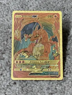 Pokemon Charizard GX HP190 Burning Claws Rare Gold Accents Foil Fan Art Card - Image 1
