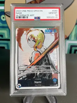 Nami OP03-040 PSA 10 Alt Art English One Piece Card Game - Image 1