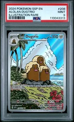 Alolan Dugtrio 208/191 - PSA 9 - Mint - Surging Sparks Pokemon Card - Image 1