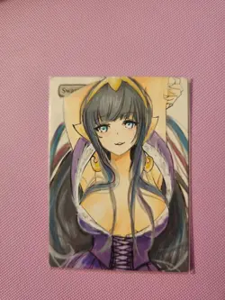 Swamp Anime Hand Painted Alter Altered Art MTG Magic the Gathering - Image 1