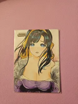 Swamp Anime Hand Painted Alter Altered Art MTG Magic the Gathering - Image 1