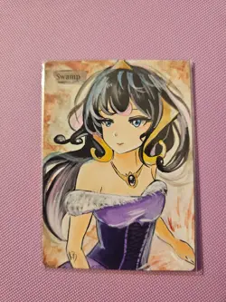 Swamp Anime Hand Painted Alter Altered Art MTG Magic the Gathering - Image 1