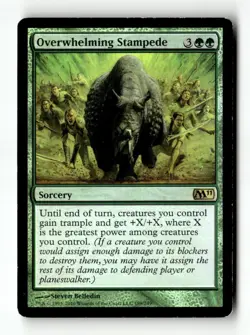 MTG | Overwhelming Stampede | M11 | Foil | Moderately Played | English - Image 1