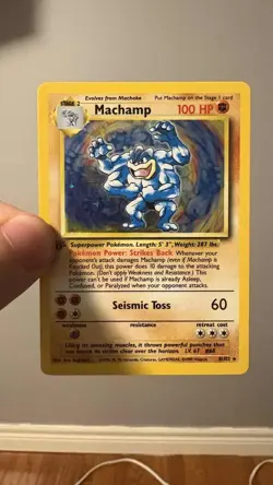 1999 Pokemon Base Set 1st Edition Machamp Holo 8/102 Nm condition - Image 3