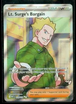 Pokemon LT. SURGE'S BARGAIN 170/132 - Mega Evolution - RARE FULL ART - MINT - Image 1