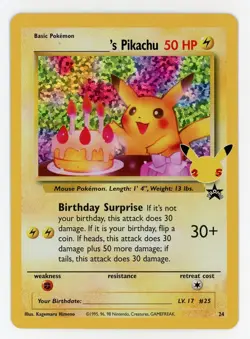 Pikachu Birthday Holo - Pokemon 2021 Celebrations #24 MINT - Image 1