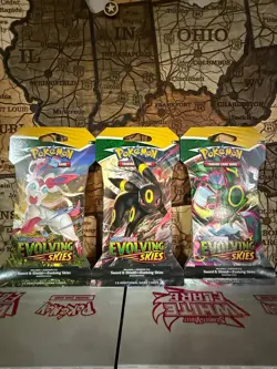 Pokemon Evolving Skies Sleeved Booster Packs x3 - Image 1